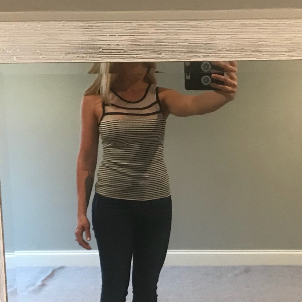 Navy & White tank top